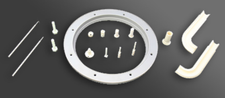 Ceramic parts for semiconductor and liquid crystal manufacturing machines, and for solar equipment